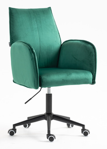 FOTEL HR280K BUTELKOWA ZIELEŃ WELUR CZARNA PODSTAWA