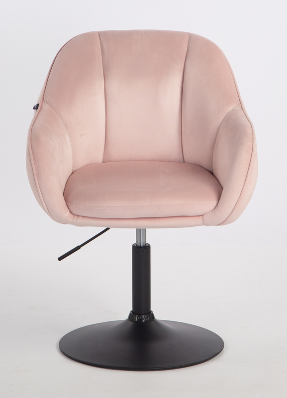 HOKER HR2055N PUDROWY RÓŻ WELUR CZARNA PODSTAWA