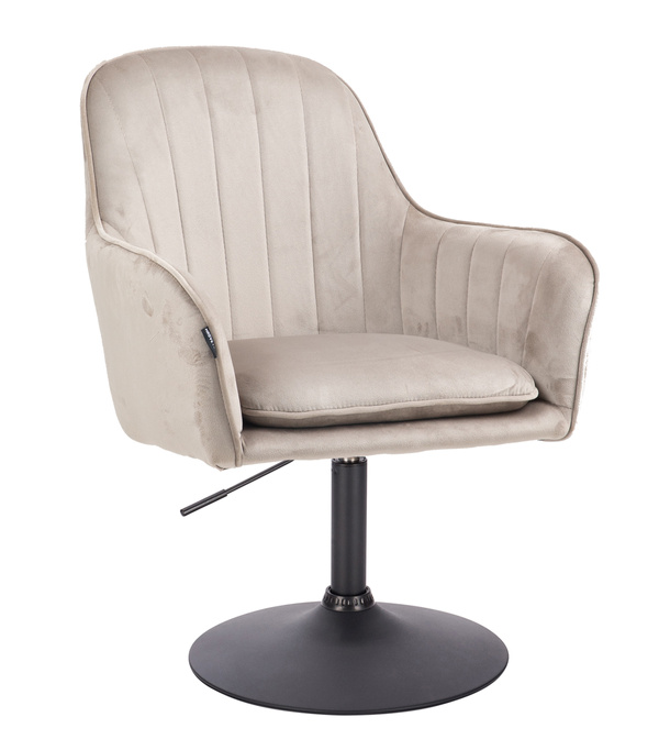 FOTEL HR2022N LATTE WELUR CZARNA PODSTAWA