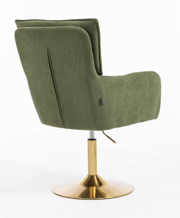 HOKER HR250N ZIELONY SZAŁWIA PREMIUM CORD SZTRUKS ZŁOTA PODSTAWA