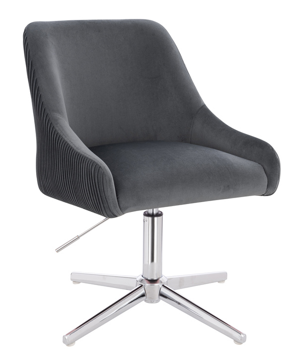 FOTEL HR920CROSS GRAFITOWY WELUR CHROMOWANA PODSTAWA