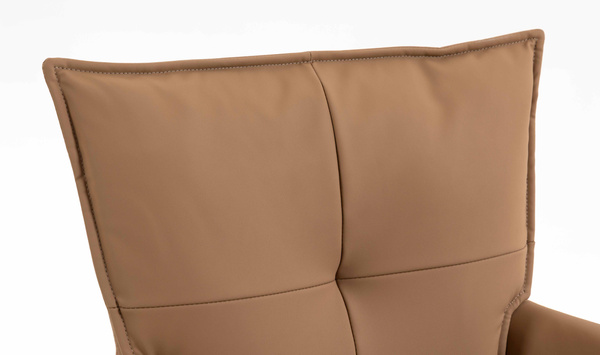 HOKER HR250W KARMELOWY EKOSKÓRA PREMIUM SOFT CHROMOWANA PODSTAWA