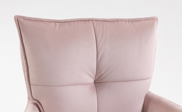 HOKER HR250N PUDROWY RÓŻ WELUR  CHROMOWANA PODSTAWA