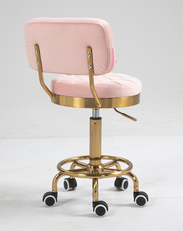 HOKER HR636 PUDROWY RÓŻ WELUR ZŁOTA PODSTAWA