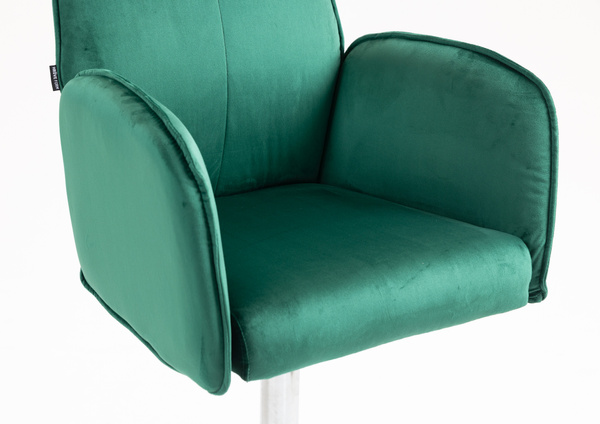 FOTEL HR280W BUTELKOWA ZIELEŃ WELUR CHROMOWANA PODSTAWA