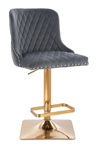 FOTEL HR940KW GRAFIT WELUR ZŁOTA PODSTAWA