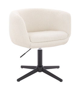 FOTEL HR333CROSS KREMOWY BARANEK CZARNA PODSTAWA