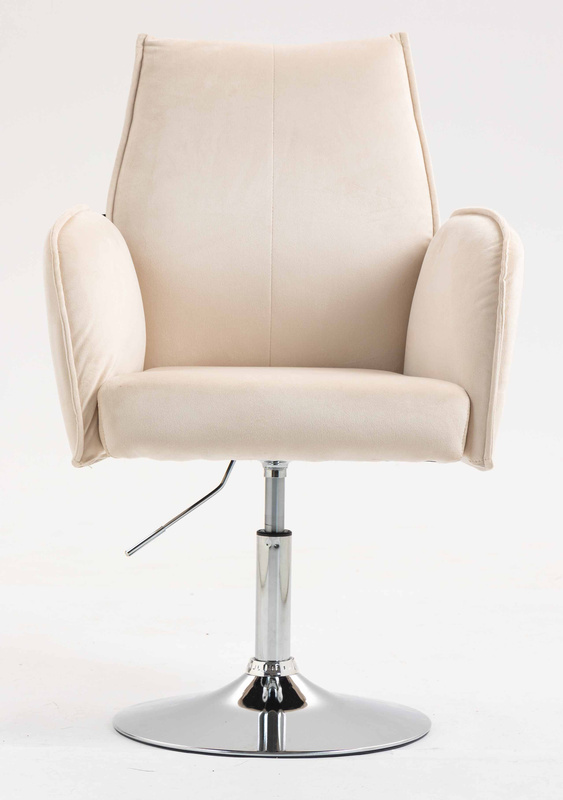 FOTEL HR280N KREMOWY WELUR CHROMOWANA PODSTAWA