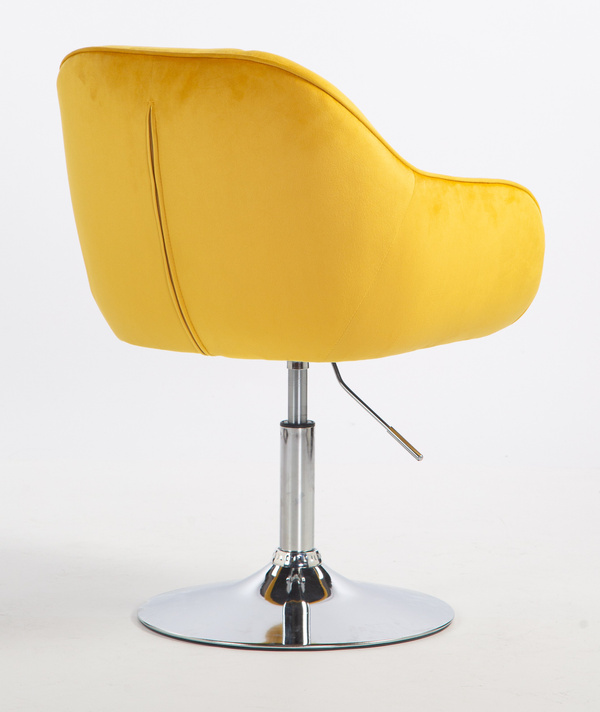 HOKER HR2055N ŻÓŁTY WELUR CHROMOWANA PODSTAWA