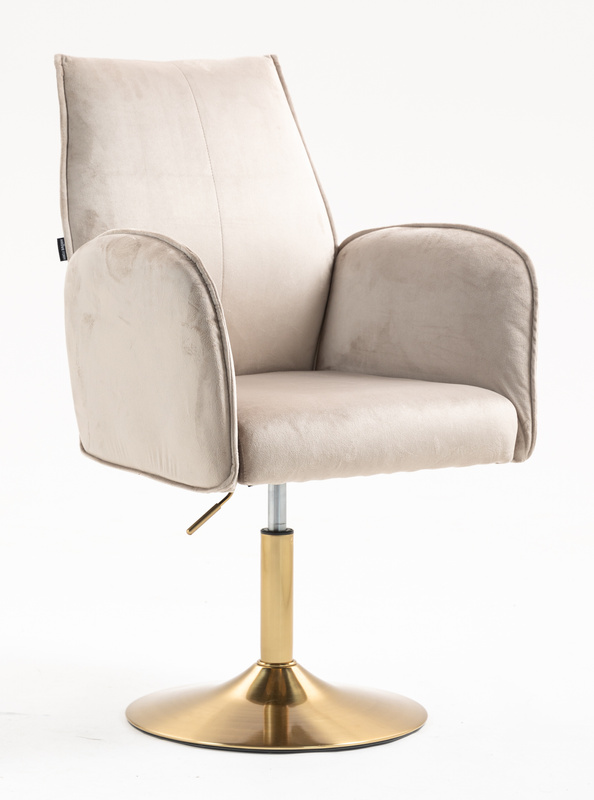 FOTEL HR280N LATTE WELUR ZŁOTA PODSTAWA