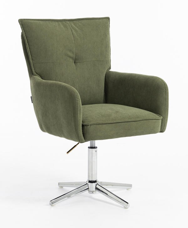 HOKER HR250CROSS ZIELONY SZAŁWIA PREMIUM CORD SZTRUKS CHROMOWANA PODSTAWA