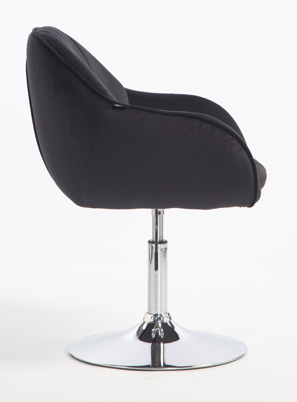 HOKER HR2055N CZARNY WELUR CHROMOWANA PODSTAWA