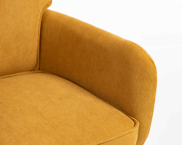 HOKER HR250N ŻÓŁTY CURRY PREMIUM CORD SZTRUKS CZARNA PODSTAWA