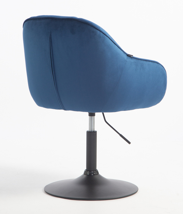 FOTEL HR2055N CIEMNE MORZE WELUR CZARNA PODSTAWA