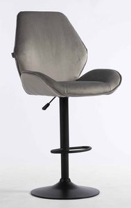 FOTEL HR350W STALOWY WELUR CZARNA PODSTAWA