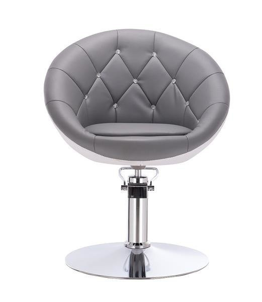 FOTEL HR8516H  SZARO-BIAŁY