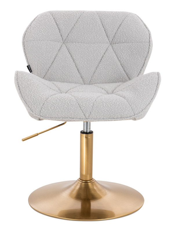 FOTEL HR111N SZARY BARANEK ZŁOTA PODSTAWA