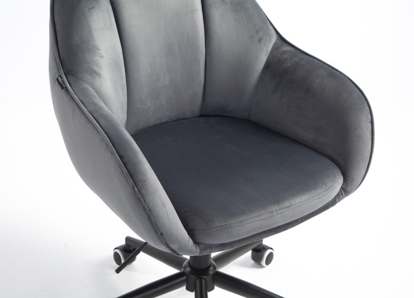 FOTEL HR2055K GRAFITOWY WELUR CZARNA PODSTAWA