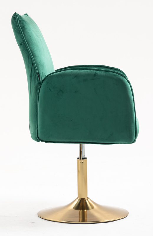 FOTEL HR280N BUTELKOWA ZIELEŃ WELUR ZŁOTA PODSTAWA