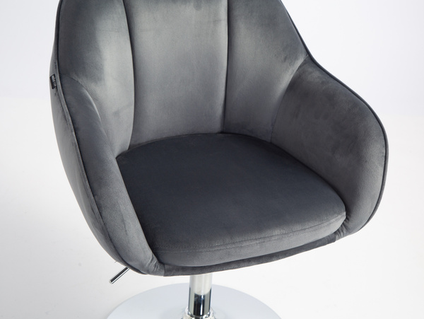 HOKER HR2055N GRAFITOWY WELUR CHROMOWANA PODSTAWA