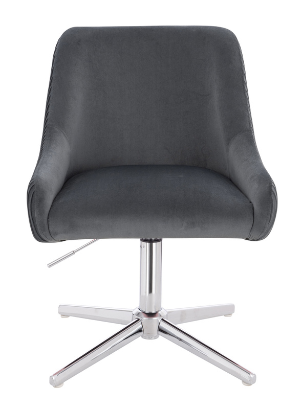 FOTEL HR920CROSS GRAFITOWY WELUR CHROMOWANA PODSTAWA