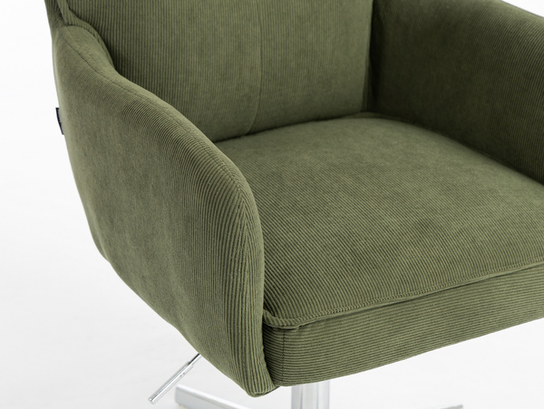 HOKER HR250CROSS ZIELONY SZAŁWIA PREMIUM CORD SZTRUKS CHROMOWANA PODSTAWA