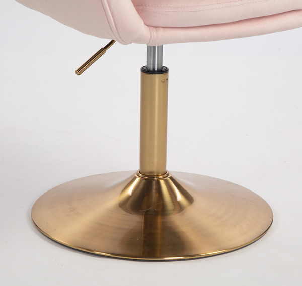 HOKER HR2055N PUDROWY RÓŻ WELUR ZŁOTA PODSTAWA