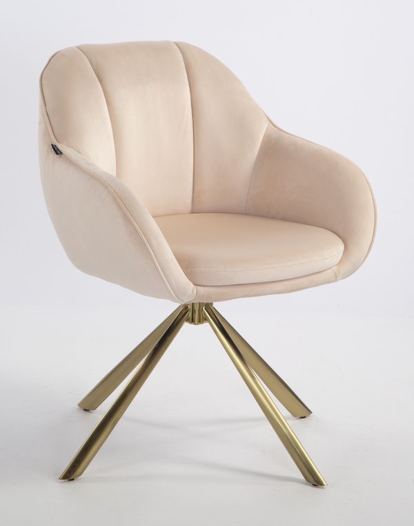 HOKER HR2055 KREMOWY WELUR ZŁOTY PAJĄK