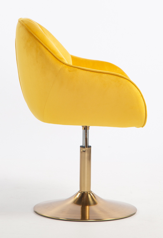 HOKER HR2055N ŻÓŁTY WELUR ZŁOTA PODSTAWA