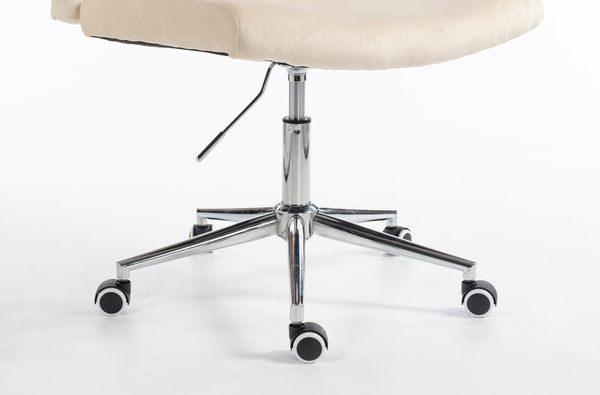 HOKER HR150K KREMOWY WELUR CHROMOWANA PODSTAWA