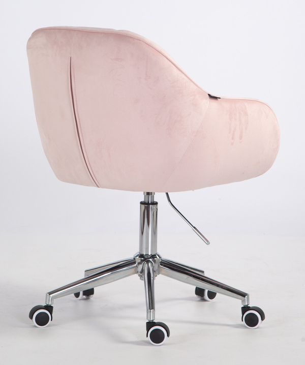 HOKER HR2055K PUDROWY RÓŻ WELUR CHROMOWANA PODSTAWA