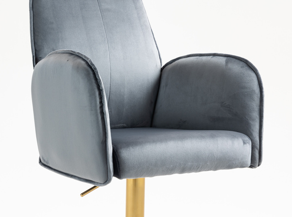 FOTEL HR280KW GRAFITOWY WELUR ZŁOTA PODSTAWA