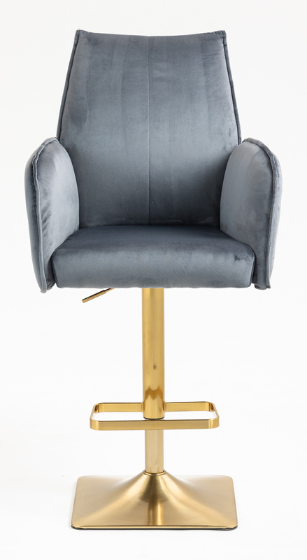 FOTEL HR280KW GRAFITOWY WELUR ZŁOTA PODSTAWA