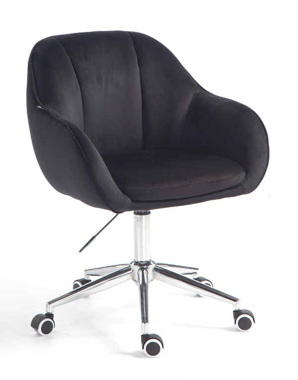 HOKER HR2055K CZARNY WELUR CHROMOWANA PODSTAWA