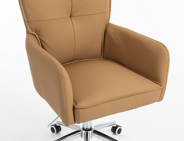 HOKER HR250K KARMELOWY EKOSKÓRA PREMIUM SOFT CHROMOWANA PODSTAWA