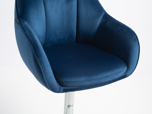 HOKER HR2055W CIEMNE MORZE WELUR CHROMOWANA PODSTAWA