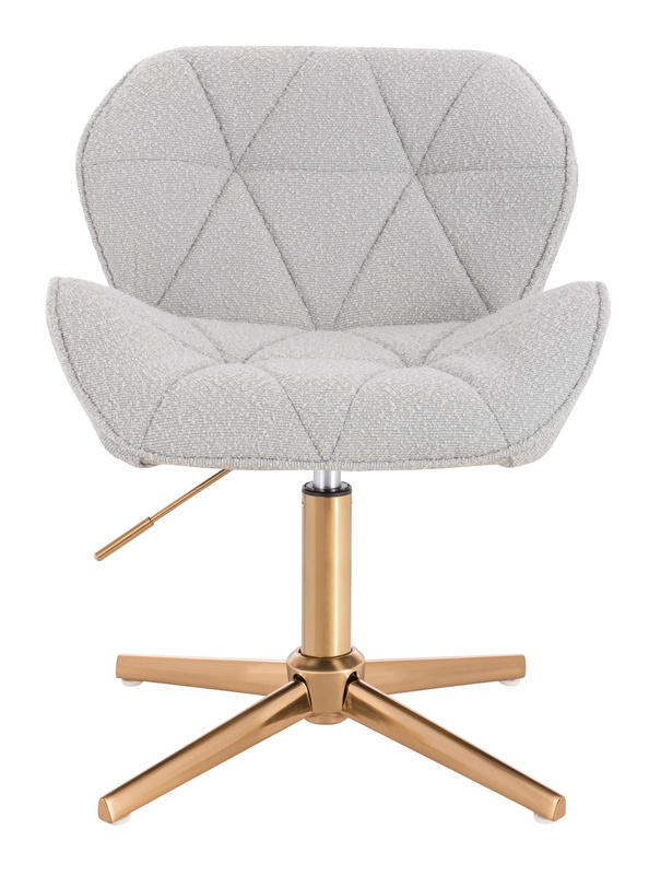 FOTEL HR111CROSS SZARY BARANEK ZŁOTA PODSTAWA