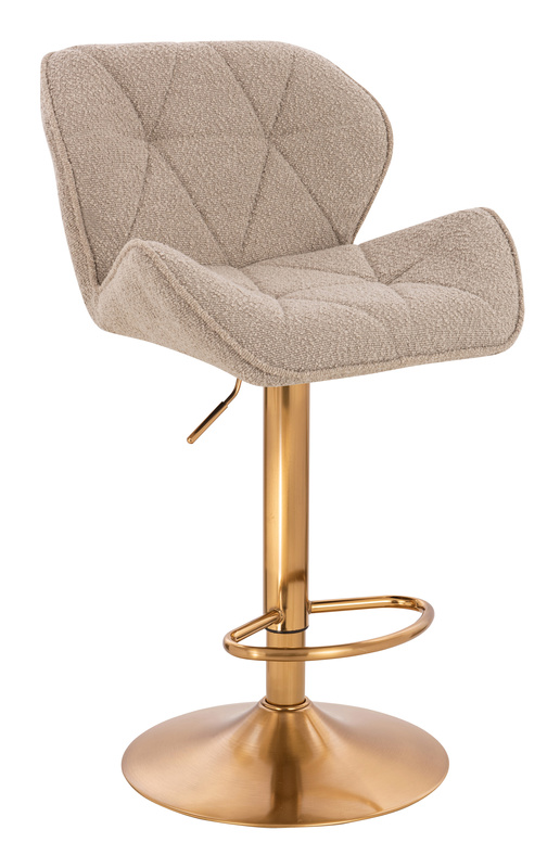 FOTEL HR111W LATTE BARANEK ZŁOTA PODSTAWA