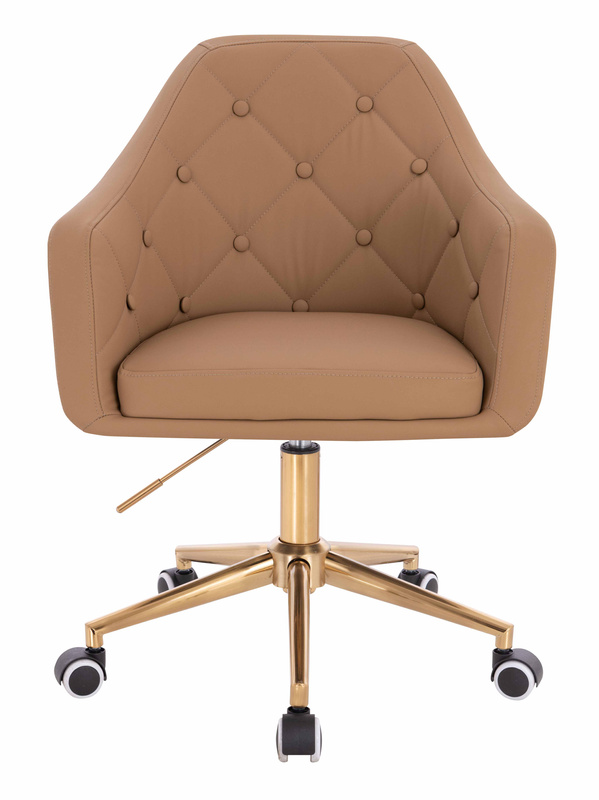 HOKER HR831K KARMELOWY EKOSKÓRA PREMIUM SOFT ZŁOTA PODSTAWA