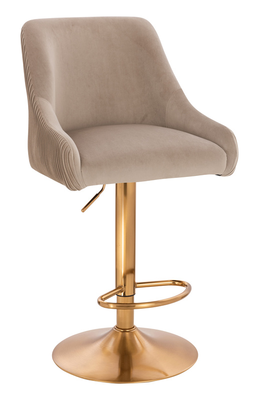 FOTEL HR920W LATTE WELUR ZŁOTA PODSTAWA