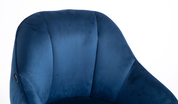 FOTEL HR2055K CIEMNE MORZE WELUR CZARNA PODSTAWA