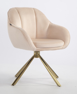 HOKER HR2055 KREMOWY WELUR ZŁOTY PAJĄK