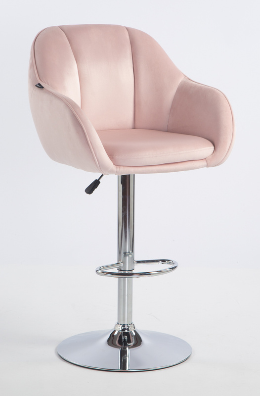 HOKER HR2055W PUDROWY RÓŻ WELUR CHROMOWANA PODSTAWA