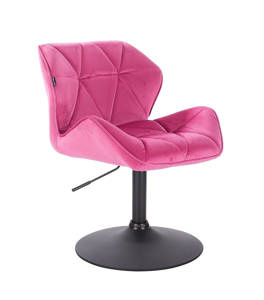 FOTEL HR111N MALINOWY WELUR CZARNA PODSTAWA