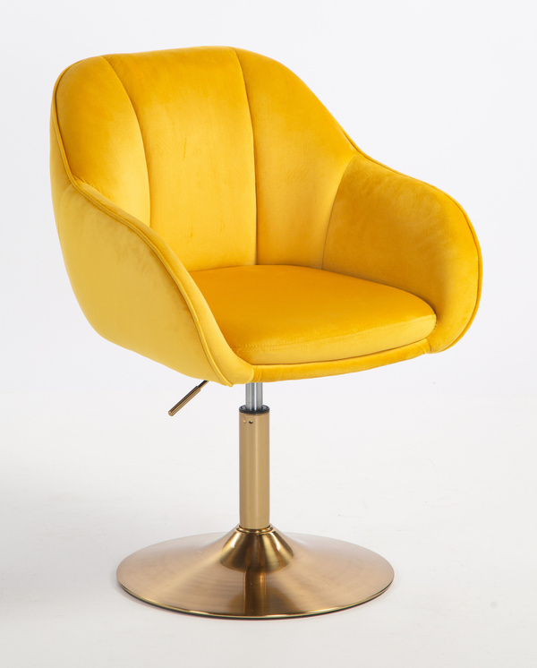 HOKER HR2055N ŻÓŁTY WELUR ZŁOTA PODSTAWA