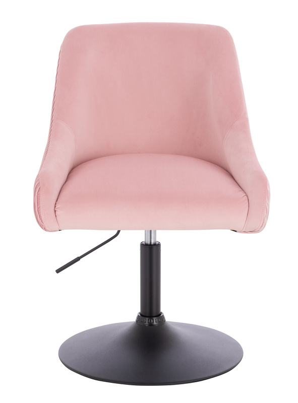 FOTEL HR920N PUDROWY RÓŻ WELUR CZARNA PODSTAWA