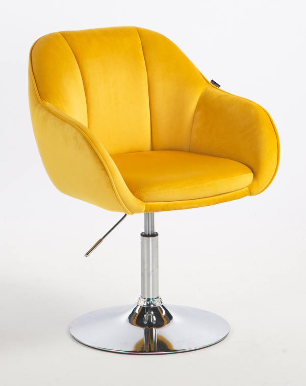 HOKER HR2055N ŻÓŁTY WELUR CHROMOWANA PODSTAWA