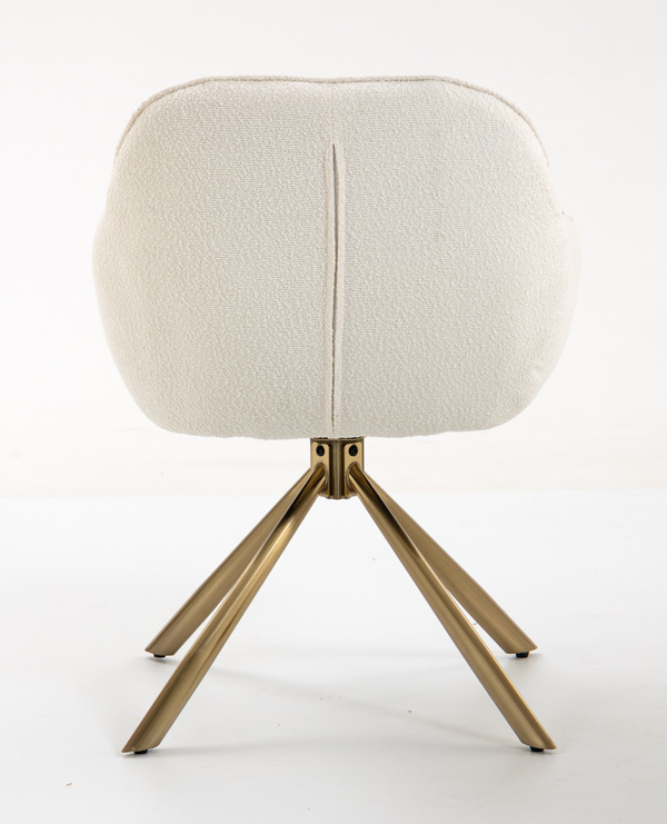 FOTEL HR2055 KREMOWY BARANEK ZŁOTY PAJĄK