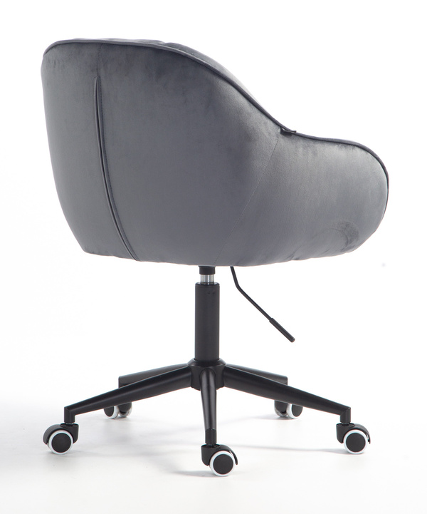 FOTEL HR2055K GRAFITOWY WELUR CZARNA PODSTAWA