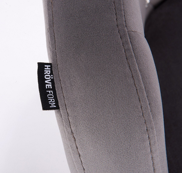 FOTEL HR830K GRAFITOWY WELUR ZŁOTA PODSTAWA